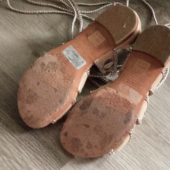 Schutz Beige Strappy Sandals with Rope Detail - Picture 6 of 9